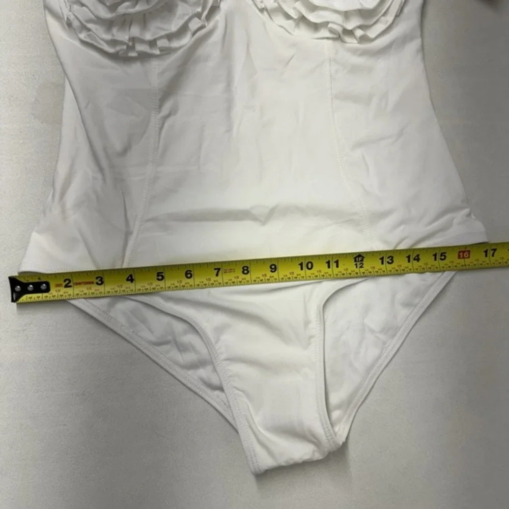 Womens Rosette M One Piece Swimsuit Swimwear‎ Bathing Suit Beach Resort White
